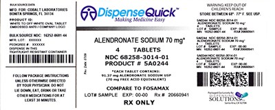 Label Image For 70mg 4 Count Bottle (Ndc 68258 3014 01)